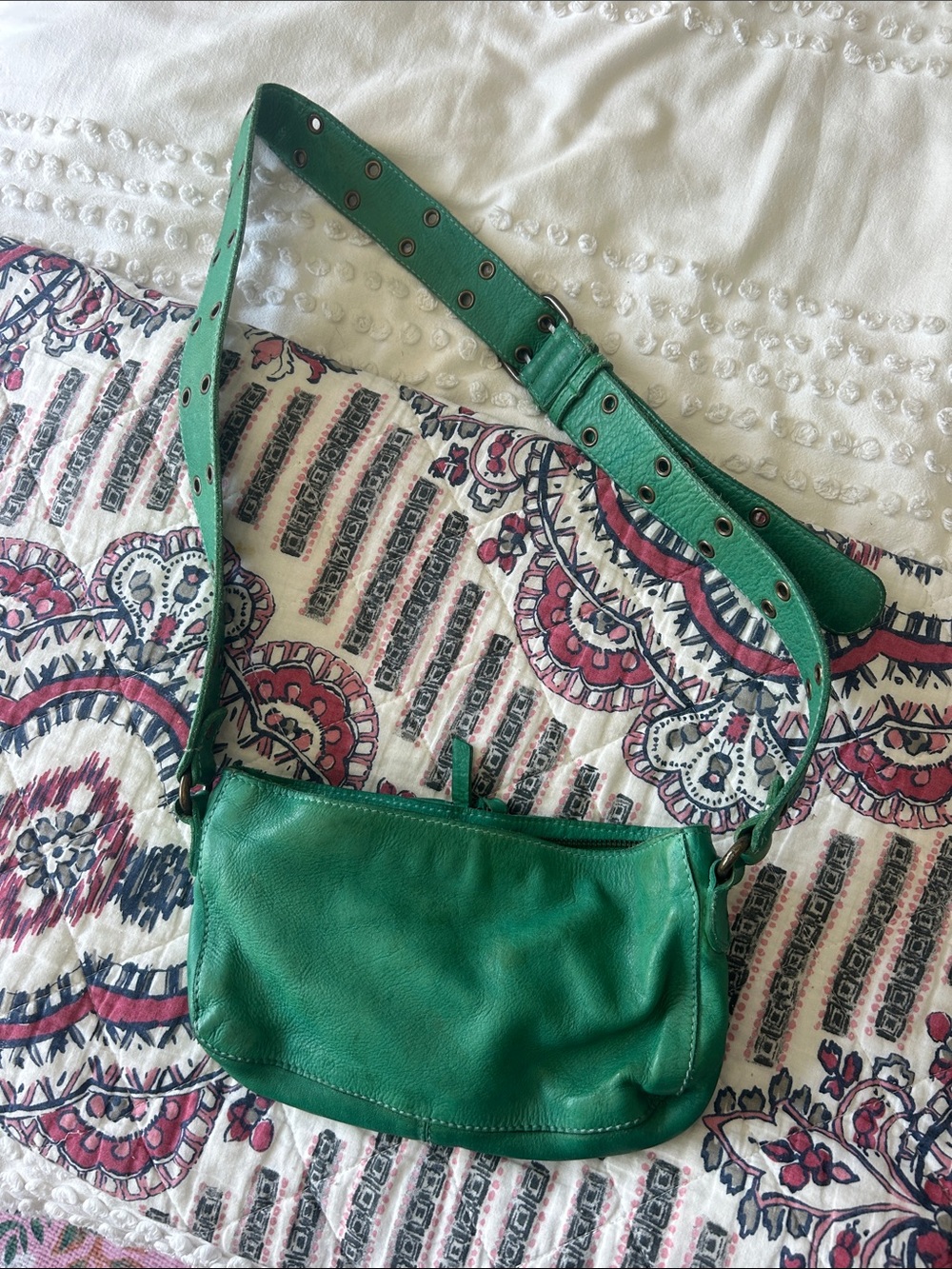 Free People Green Leather Crossbody Bag - Picture 2 of 3